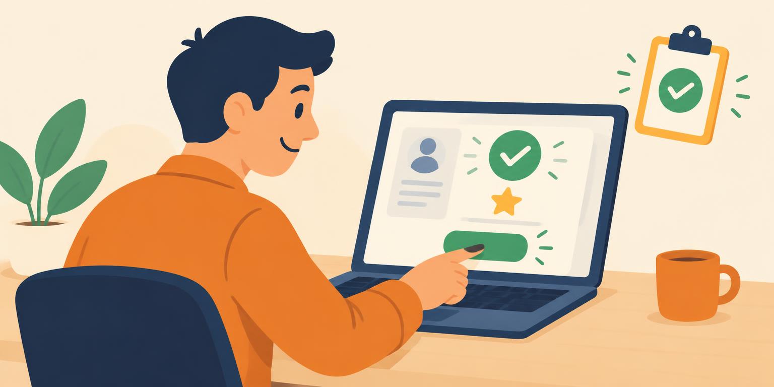 A business owner checking purchase details